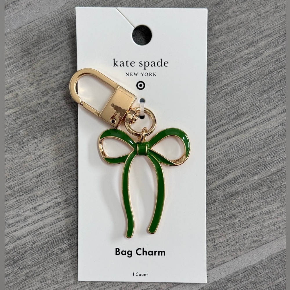 NWT Bow Bag Charm Keychain - kate spade new york x Target Green/Gold
